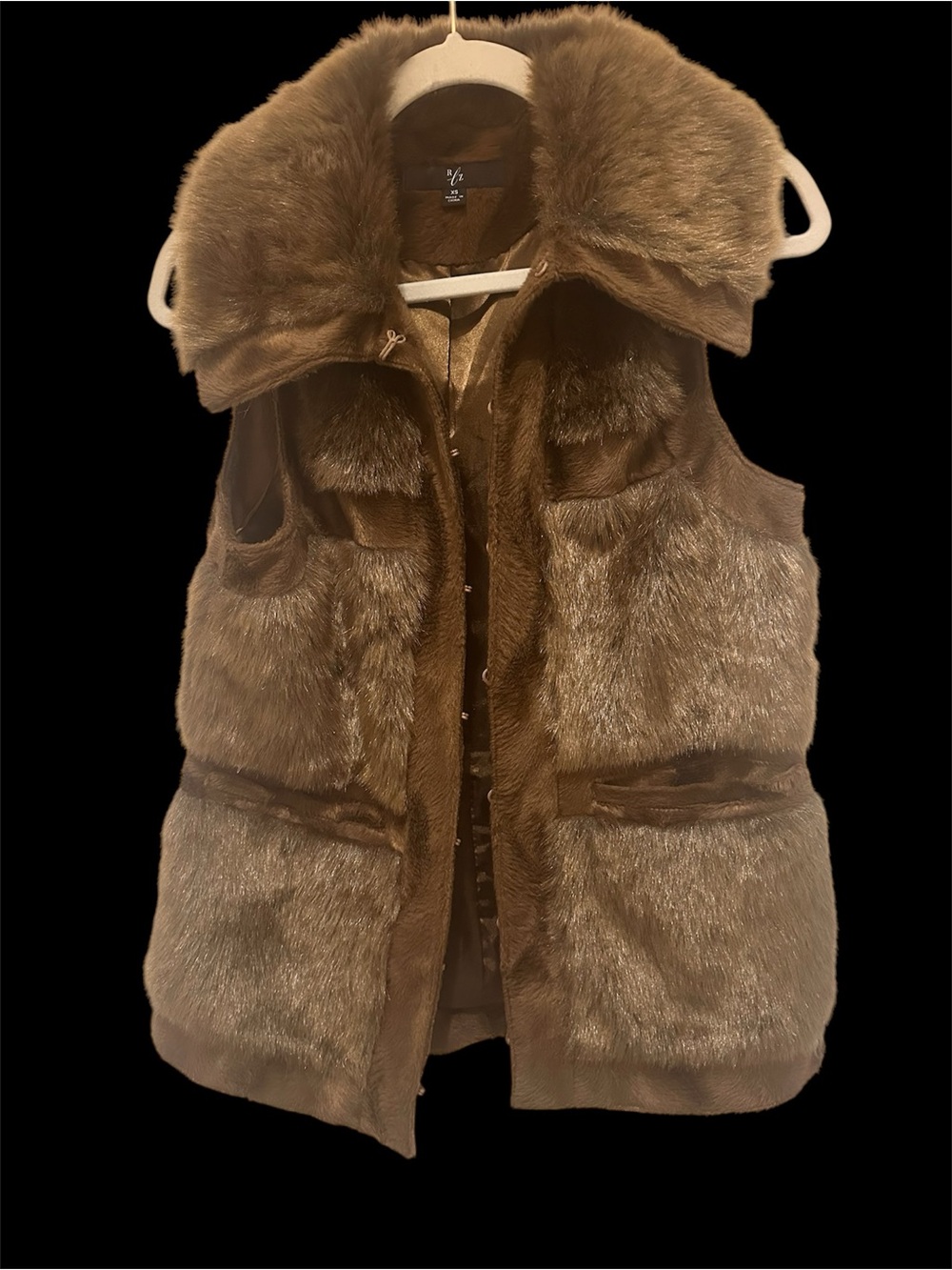 Women’s Brown Faux Fur Vest Size XS